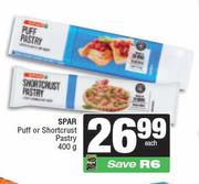 Spar Puff Or Shortcrust Pastry-400g Each