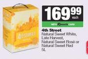4th Street NL Sweet White,Late Harvest,NL Sweet Rose Or NL Sweet Red-5L Each