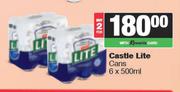 Castle Lite Cans-For 2 x 6 x 500ml