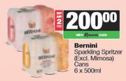 Bernini Sparkling Spritzer Cans-For 2 x 6 x 500ml
