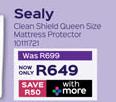 Sealy Clean Shield Queen Size Mattress Protector