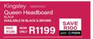 Kingsley Queen Headboard Black