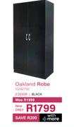 Steel & Rose Oakland Robe 2 Door Black