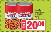 SaveMor Baked Beans In Tomato Sauce-For 2 x 410g
