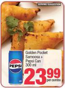Golden Pocket Samoosa + Pepsi Can 300ml-Per Combo