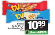 Beacon TV Bar 47g Or Nosh Chocolate Bar-56g Each
