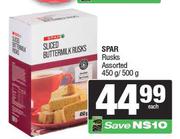 Spar Rusks Assorted-450g/500g Each