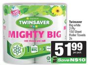 Twinsaver Big White 2 Ply 150 Sheet Roller Towels-2s Per Pack