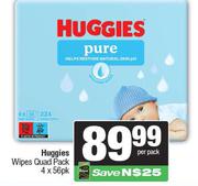 Huggies Wipes Quad Pack 4 x 56pk-Per Pack