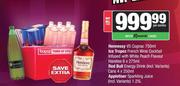    Hennessy VS Cognac 750ml,Ice Tropez Cocktail Handies 6x275ml,Red Bull Energy Cans 6x250ml & Juice