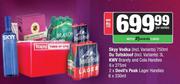 SKYY Vodka 750ml Du Toitskloof 3Ltr,KWV Brandy & Cola Handies 6x275ml & 2xDevils Lager Handies 6x275