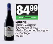 Laborie Merlot, Cabernet Sauvignon, Shiraz, Merlot Cabernet Sauvignon Or Pinotage-750ml Each