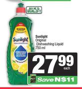 Sunlight Original Dishwashing Liquid-750ml Each