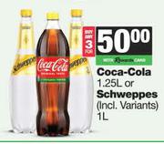 Coca Cola 1.25L Or Schweppes 1L-For 3