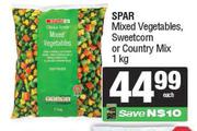 Spar Mixed Vegetables, Sweetcorn Or Country Mix-1kg Each