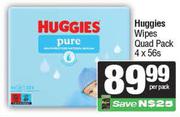 Huggies Wipes Quad Pack-4 x 56s Per Pack