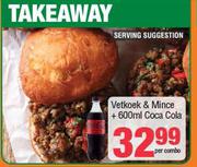 Vetkoek & Mince + 600ml Coca Cola-Per Combo