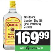 Gordon's London Dry Gin (Incl Variants)-750ml