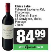 Kleine Zalze Cabernet Savignon Cel,Chardonnay,CS Chenin Blanc,CS Sauvignon,Merlot, Pinotage-750ml EA