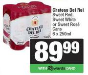 Chateau Del Rei Sweet Red, Sweet White Or Sweet Rose Cans-6 x 250ml
