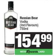 Russian Bear Vodka (Incl Flavours)-750ml