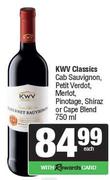 KWV Classics Cab Sauvignon,Petit Verdot,Merlot,Pinotage,Shiraz Or Cape Blend-750ml Each