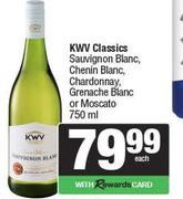 KWV Classics Sauvignon Blanc, Chenin, Chardonnay, Grenache Blanc Or Moscato-750ml