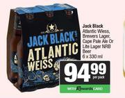 Jack Black Atlantic Wiess Brewers Lager,Cape Pale Ale Or Lite Lager NRB Beer-6 x 330ml Per Pack