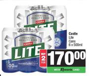 Castle Lite Cans-For 2 x 6 x 500ml