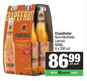 Clausthaler Non Alcoholic Lemon NRBs-4 x 330ml Per Pack