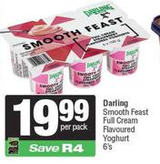 Darling Smooth Feast Full Cream Flavoured Yoghurt-6 Per Pack