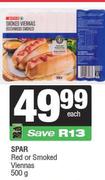 Spar Red Or Smoked Viennas-500g Each