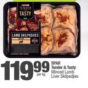 Spar Tender & Tasty Minced Lamb Liver Skilpadjies-Per Kg