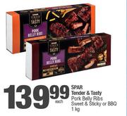 Spar Tender & Tasty Pork Belly Ribs Sweet & Sticky Or BBQ-1Kg