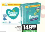 Pampers Wipes Quads Assorted-4 x 64s