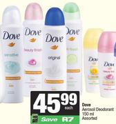 Dove Aerosol Deodorant Assorted-150ml