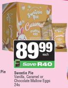 Sweetie Pie Vanilla, Caramel Or Chocolate Mallow Eggs-24s Pack