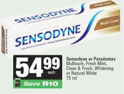 Sensodyne Or Parodontax Multicare, Fresh Mint, Clean & Fresh, Whitening Or Natural White-75ml Each