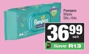 Pampers Wipes-56s/64s Each