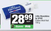 Little Munchkins By Spar Cotton Wool Roll-100g Each