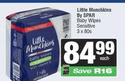 Little Munchkins By Spar Baby Wipes Sensitive 3 x 80s-Each