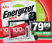 Energizer Max Batteries AA Or AAA-4s Each