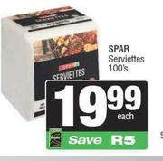 Spar Serviettes-100's Each