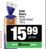 Spar Bakery White Toaster Bread-700g Per Loaf