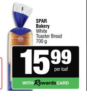Spar Bakery White Toaster Bread-700g Per Loaf