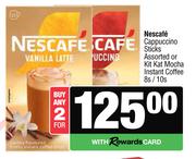 Nescafe Cappuccino Sticks Or Kitkat Mocha Instant Coffee-For 2 x 8s/10s