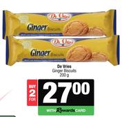 De Vries Ginger Biscuits-For  2 x 200g