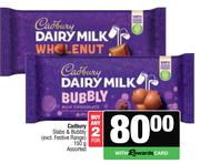 Cadbury Slabs & Bubbly Assorted- For Any 2 x 150