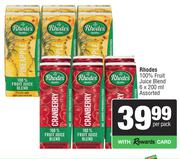 Rhodes 100% Fruit Juice Blend Assorted-6 x 200ml