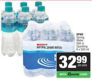 Spar Spring Water Still Or Sparkling-6 x 500ml Per Pack